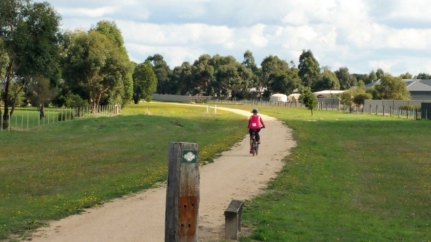 Leaving Ballarat on the Ballarat Skipton Rail Trail