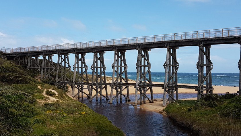 Bass Coast Rail Trail Woolamai to Kilcunda Trestle Bridge - Kilcunda Trestle Bridge from Bourne Creek