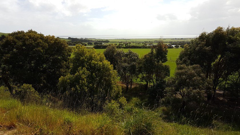 Bass Coast Rail Trail Woolamai to Kilcunda Trestle Bridge - views towards French Island