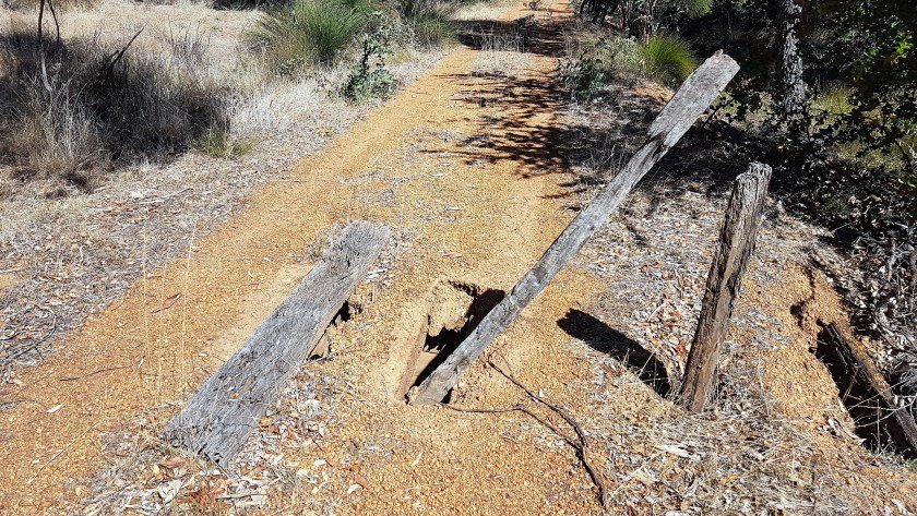 Collie Darkan Rail Trail - Erosion on the Track between Boolading and James Crossing