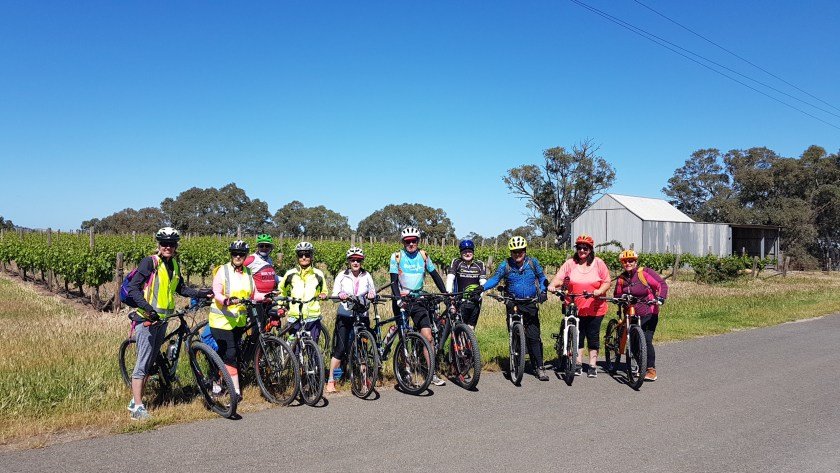Cycling Barossa Backroads - Group on Saleyards Road on a different occasion