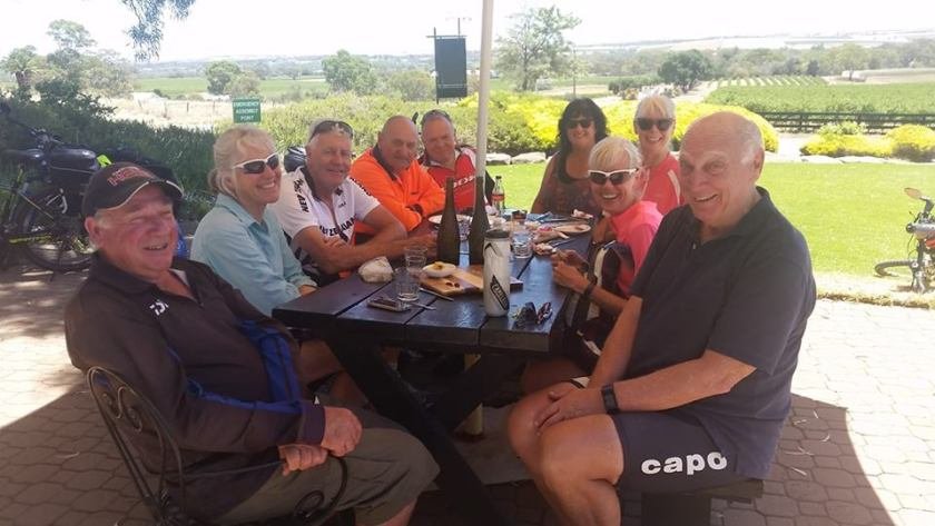 Cycling Barossa Backroads - Picnic Lunch at Grant Burge - photo by Elaine Davies