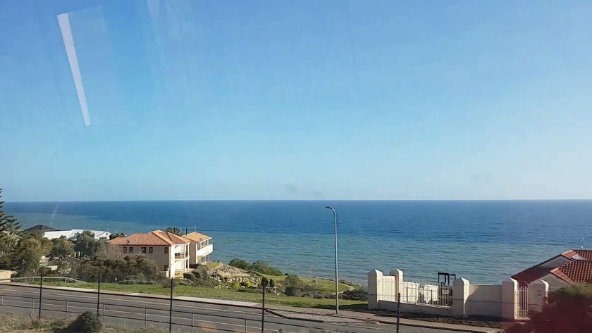 View of the ocean from the Seaford line heading south