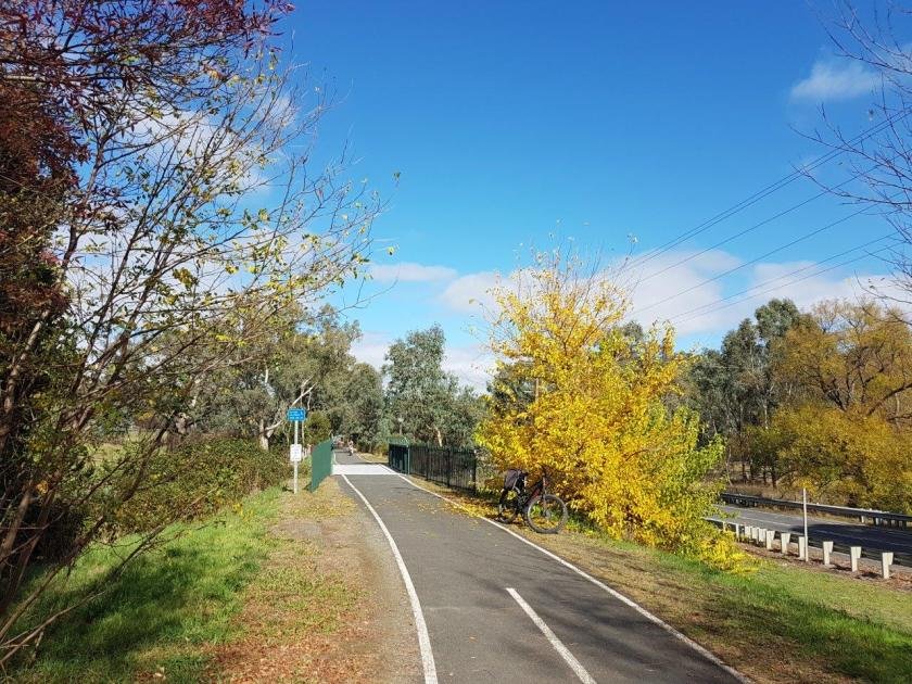 Amy Gillett Rail Trail between Oakbank and Charleston - autumn colours near one of the bridges